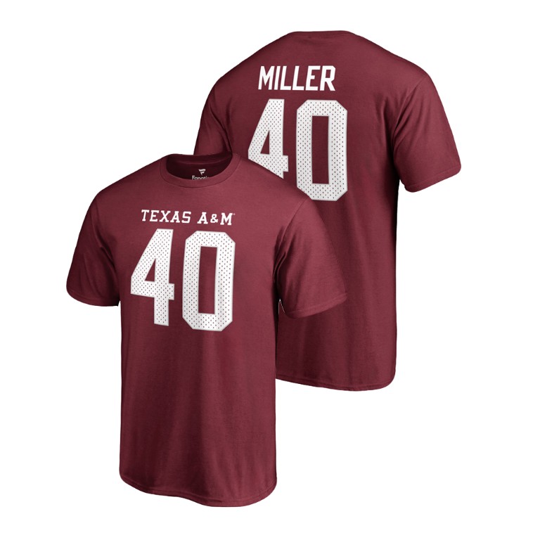 texas a&m aggies von miller maroon college legends men's t shirt