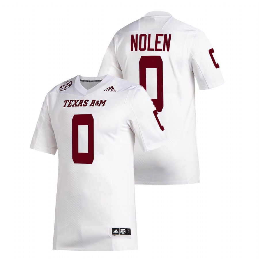 texas a&m aggies walter nolen white college football jersey