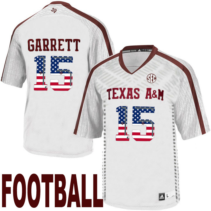 texas a&m aggies white 15 myles garrett usa flag college football fashion jersey