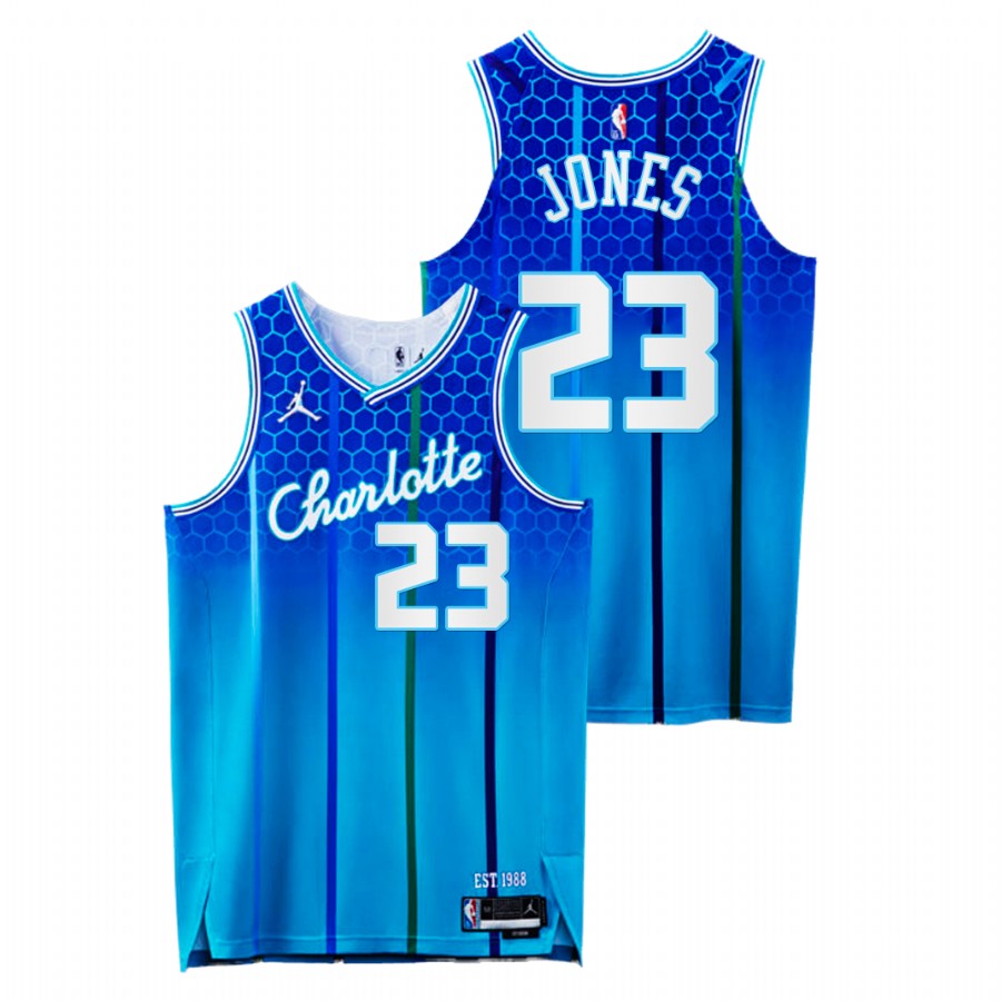 texas longhorns 2021 draft charlotte hornets kai jones 2021 22 nba 75th authentic city edition teal jersey