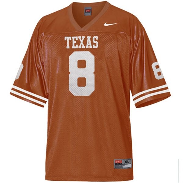 texas longhorns 8 jordan shipley orange football jersey