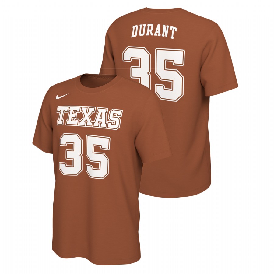 texas longhorns basketball kevin durant texas orange retro alumni men's t shirt