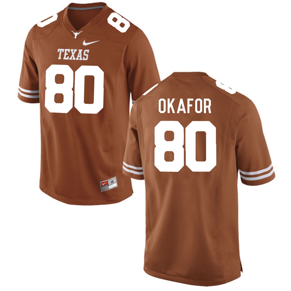 texas longhorns brunt orange alex okafor college football jersey