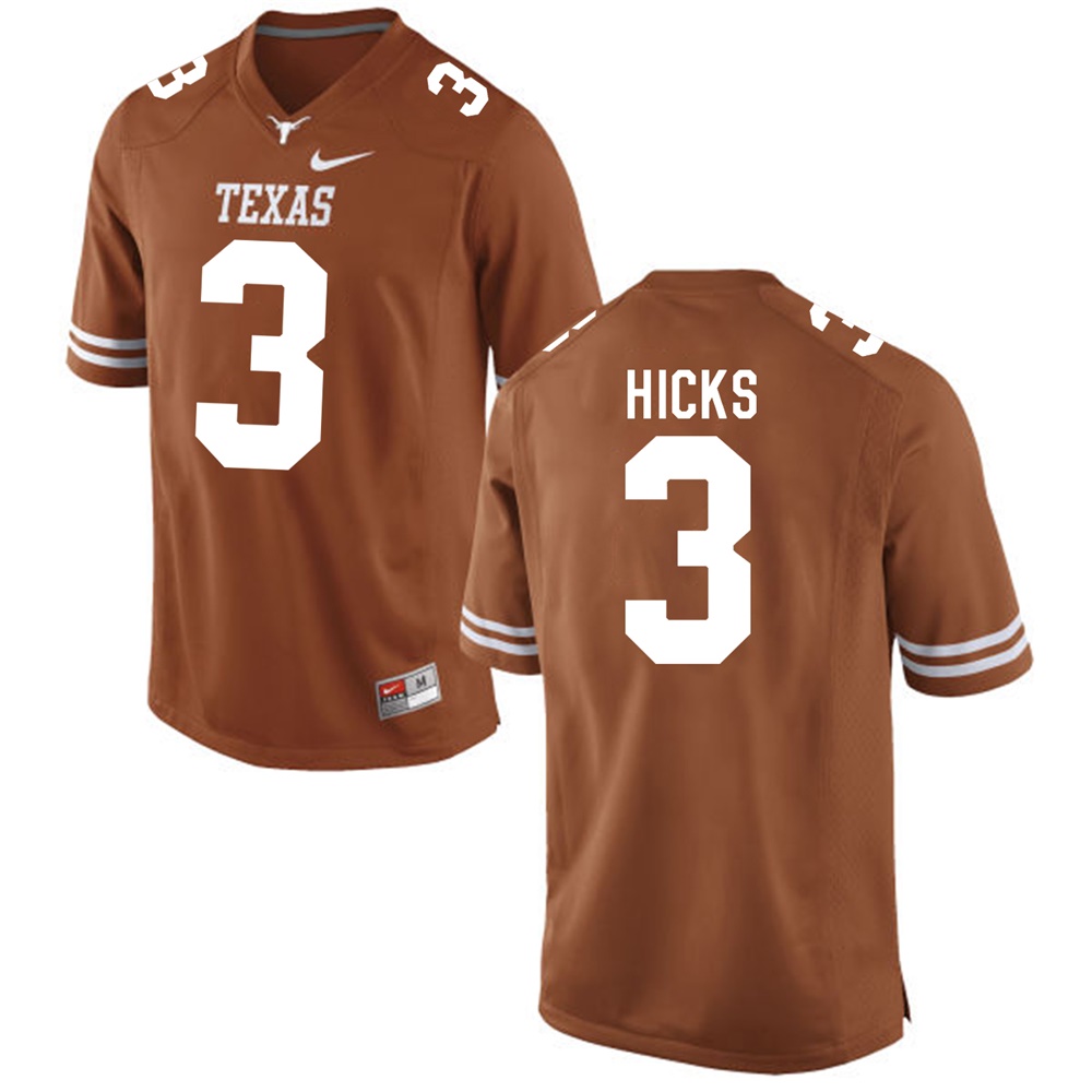 texas longhorns brunt orange jordan hicks college football jersey