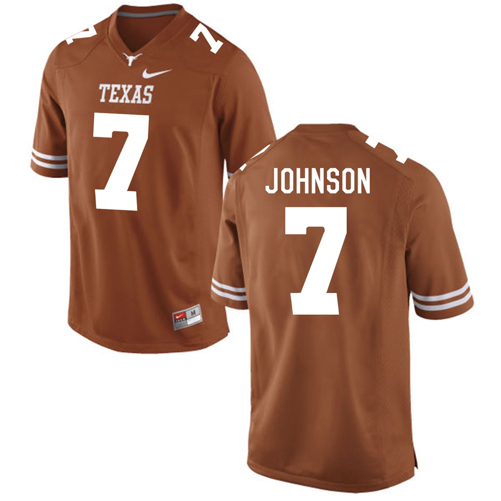 texas longhorns brunt orange marcus johnson college football jersey