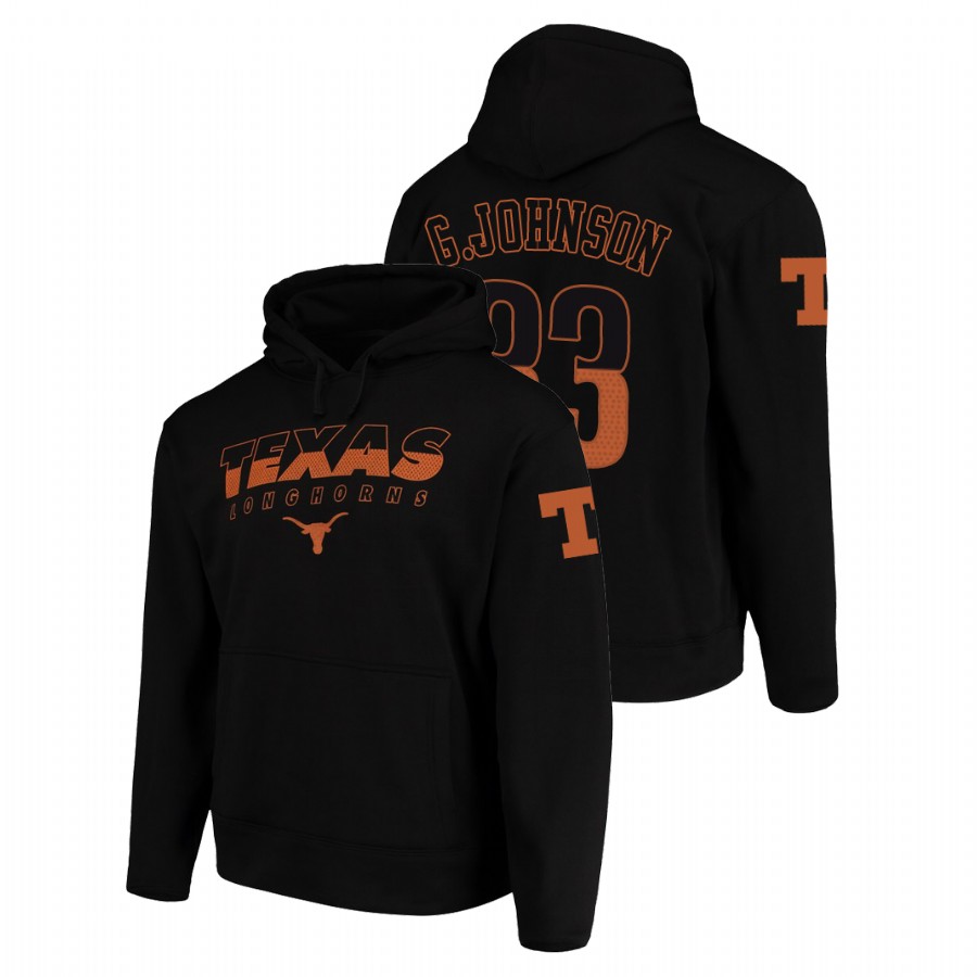 texas longhorns college football gary johnson black wedge performance men's pullover hoodie
