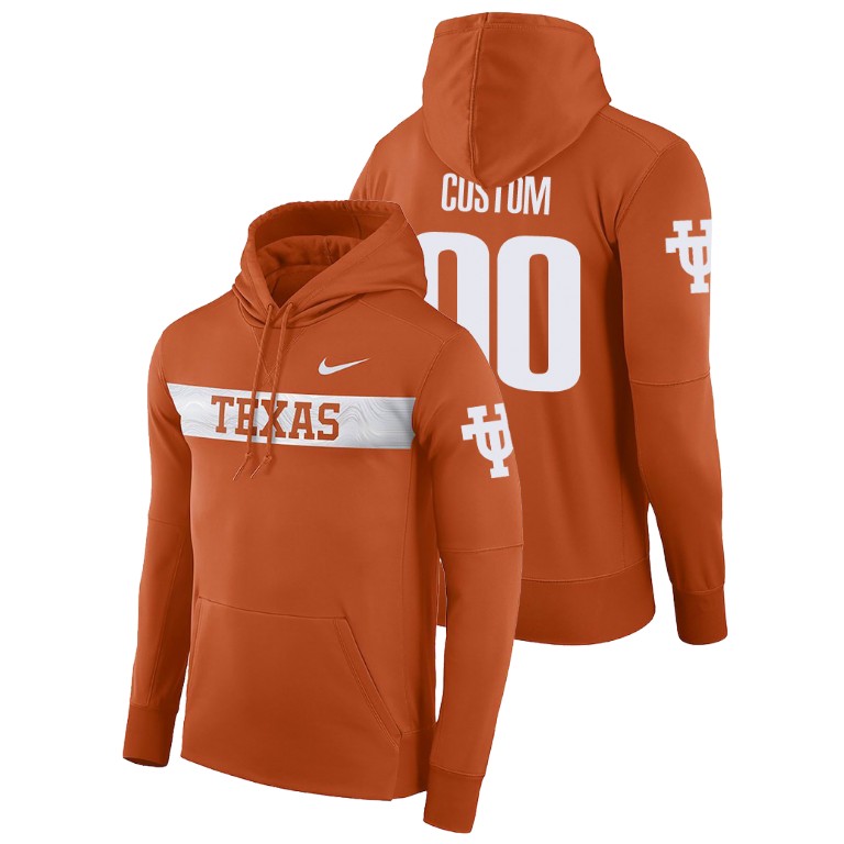 texas longhorns football performance custom texas orange sideline seismic men's hoodie