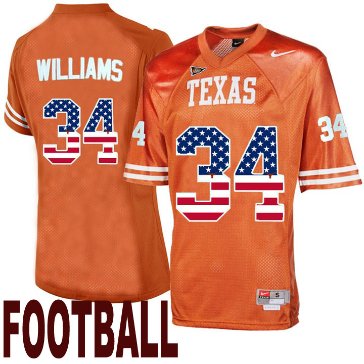texas longhorns orange 34 ricky williams usa flag college football throwback fashion jersey