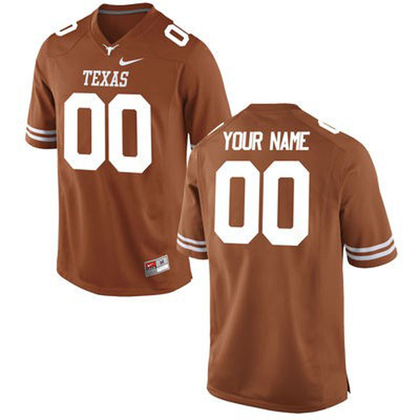 texas longhorns orange customized football jersey
