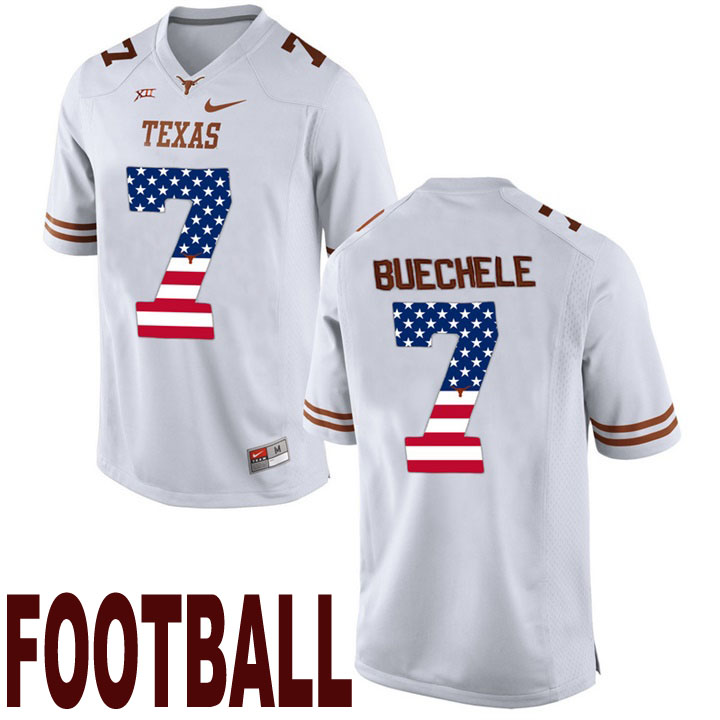 texas longhorns white 7 shane buechele usa flag college football fashion jersey