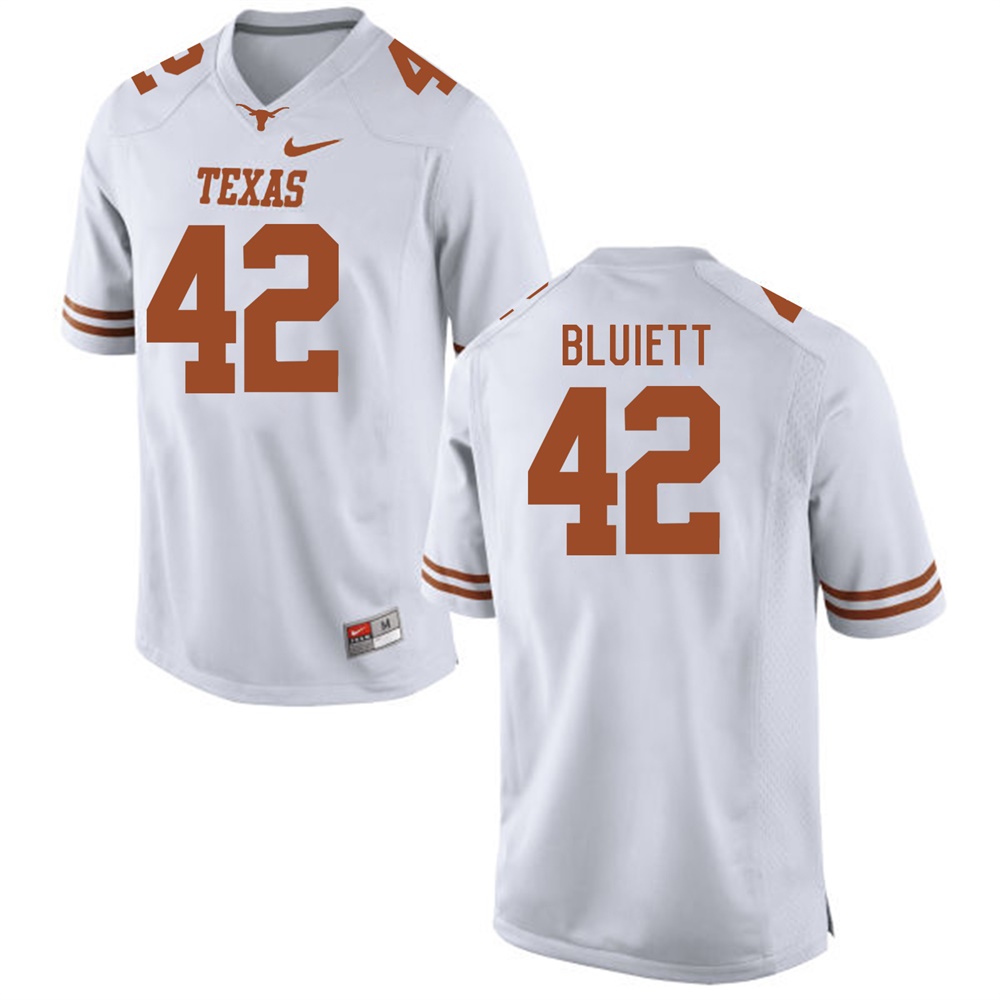 texas longhorns white caleb bluiett college football jersey