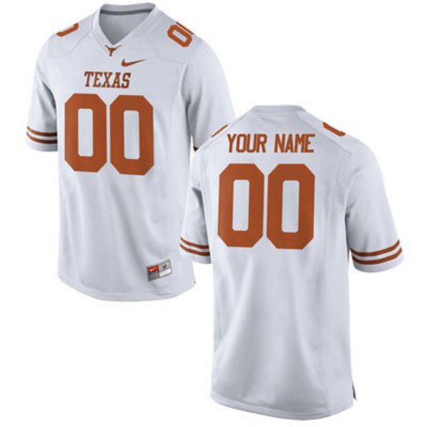 texas longhorns white customized football jersey