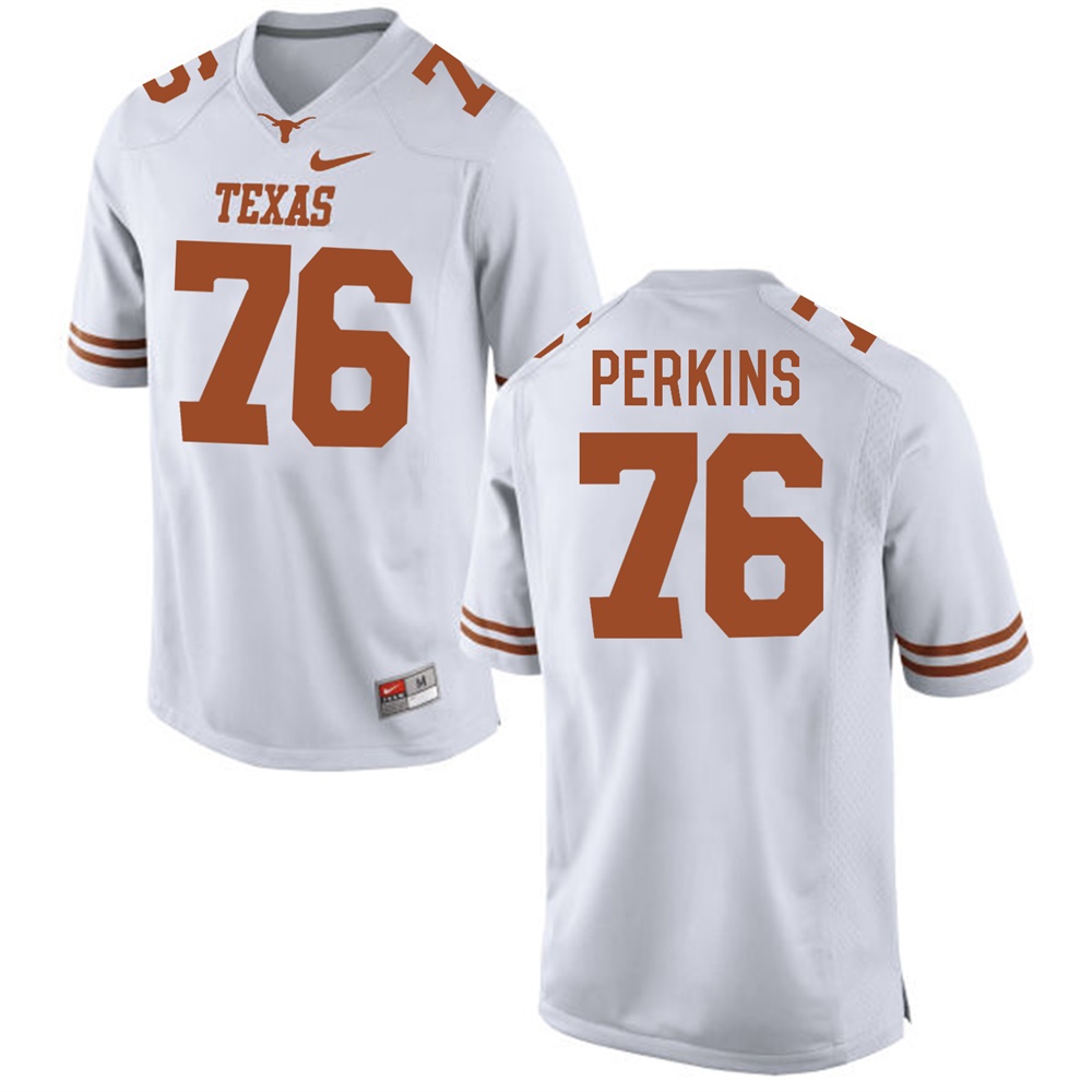 texas longhorns white kent perkins college football jersey