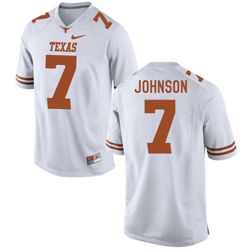 texas longhorns white marcus johnson college football jersey