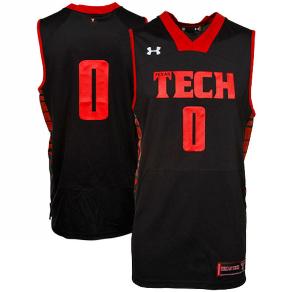 texas tech red raiders 0 black basketball jersey