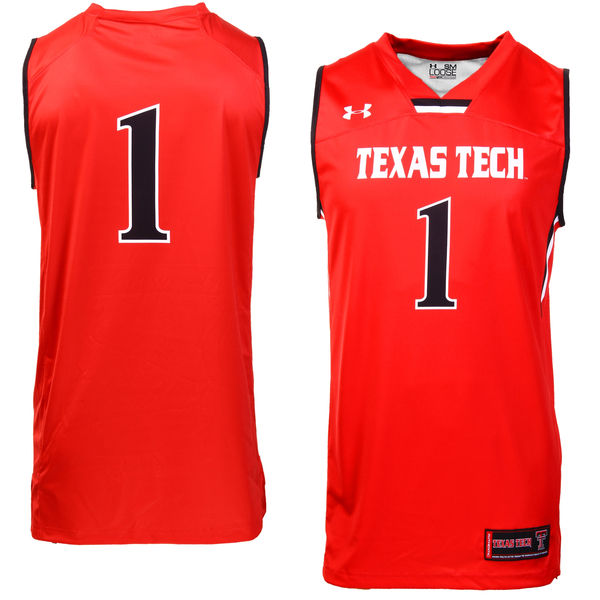 texas tech red raiders 1 red basketball jersey