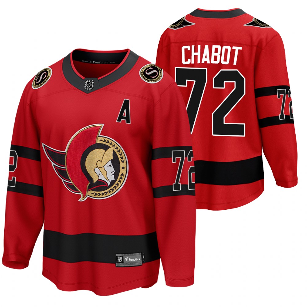 thomas chabot Ottawa Senators 2021 Reverse Retro Red Jersey Special Edition Stitched