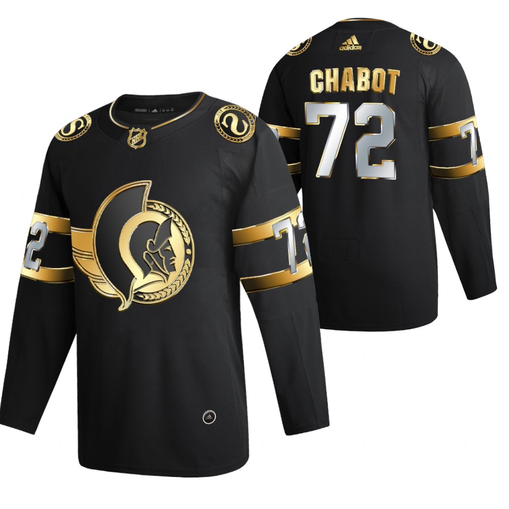 thomas chabot Ottawa Senators Black 2021 Golden Authentic Jersey Limited Edition