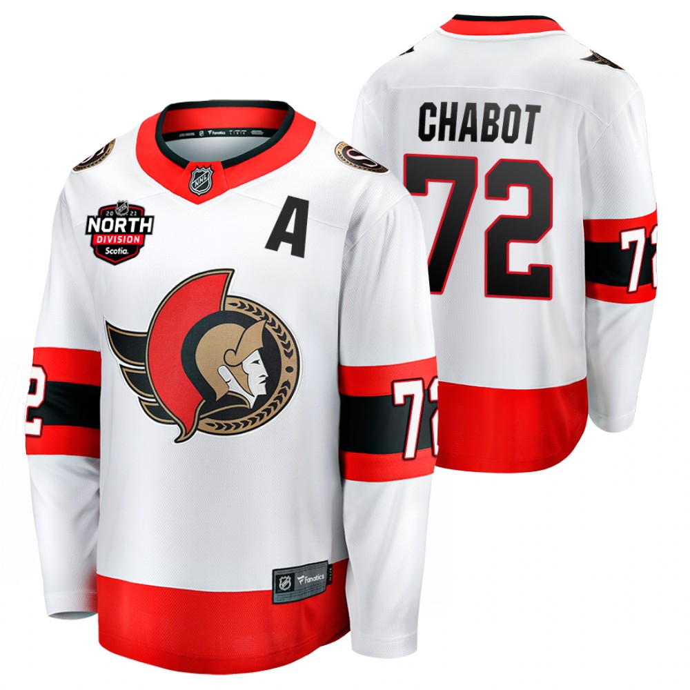 thomas chabot Senators 2021 North Division Patch Jersey White Away