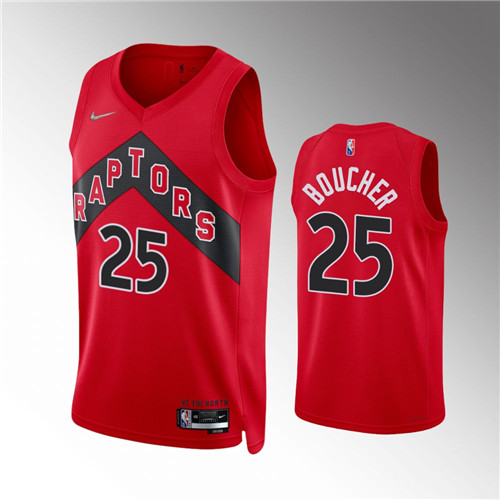 Toronto Raptors Chris Boucher 2021-22 75th Anniversary Diamond Icon Red stitched Jersey #25