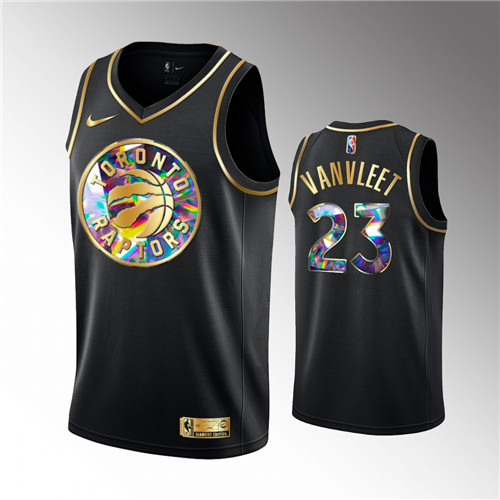 Toronto Raptors Fred VanVleet 2021-22 Golden Edition Diamond Logo Black stitched Jersey #23
