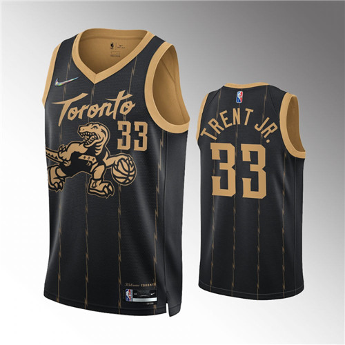 Toronto Raptors Gary Trent Jr. 2021-22 75th Anniversary City Edition Black stitched Jersey #33