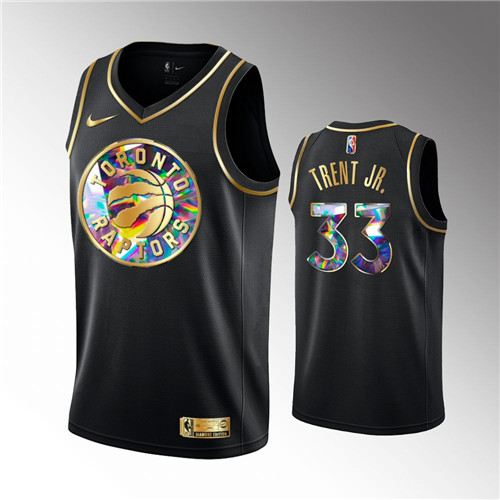Toronto Raptors Gary Trent Jr. 2021-22 Golden Edition Diamond Logo Black stitched Jersey #33