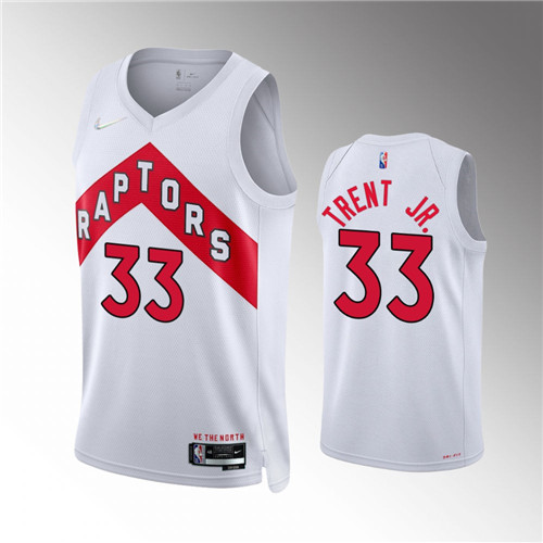 Toronto Raptors Gary Trent Jr. 2021-22 75th Anniversary Diamond Association White stitched Jersey #33