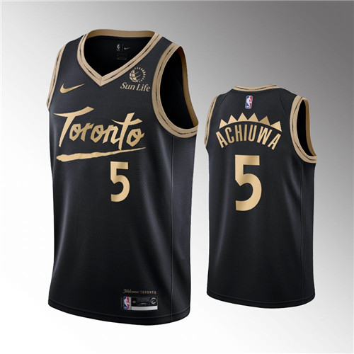 Toronto Raptors Precious Achiuwa City Edition Black stitched Jersey #5