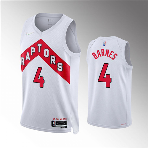 Toronto Raptors Scottie Barnes 2021-22 75th Anniversary Diamond Association White stitched Jersey #4
