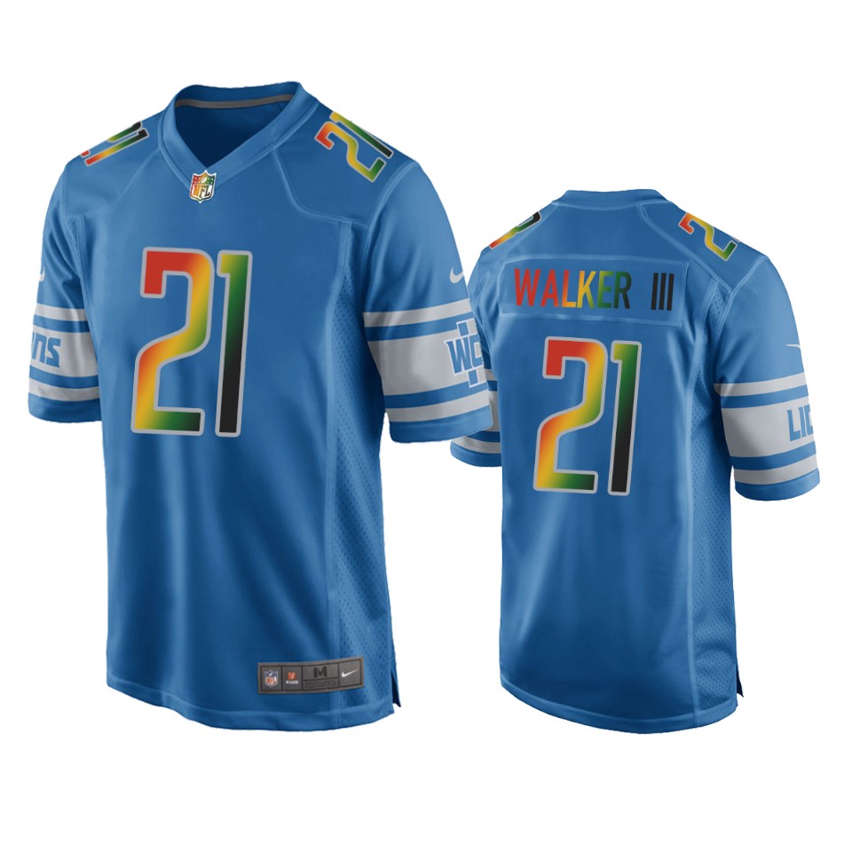 tracy walker iii lions blue juneteenth freedom day jersey