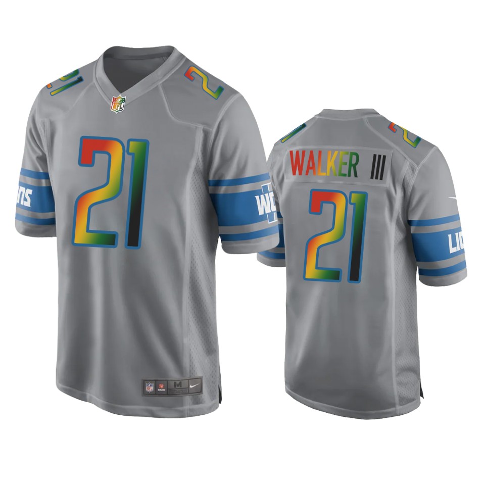 tracy walker iii lions silver juneteenth freedom day jersey