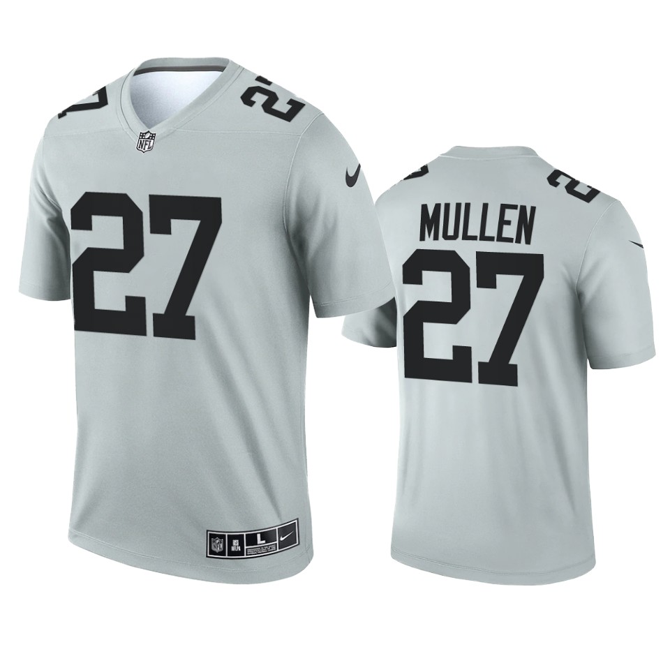 trayvon mullen raiders 2021 inverted legend silver jersey