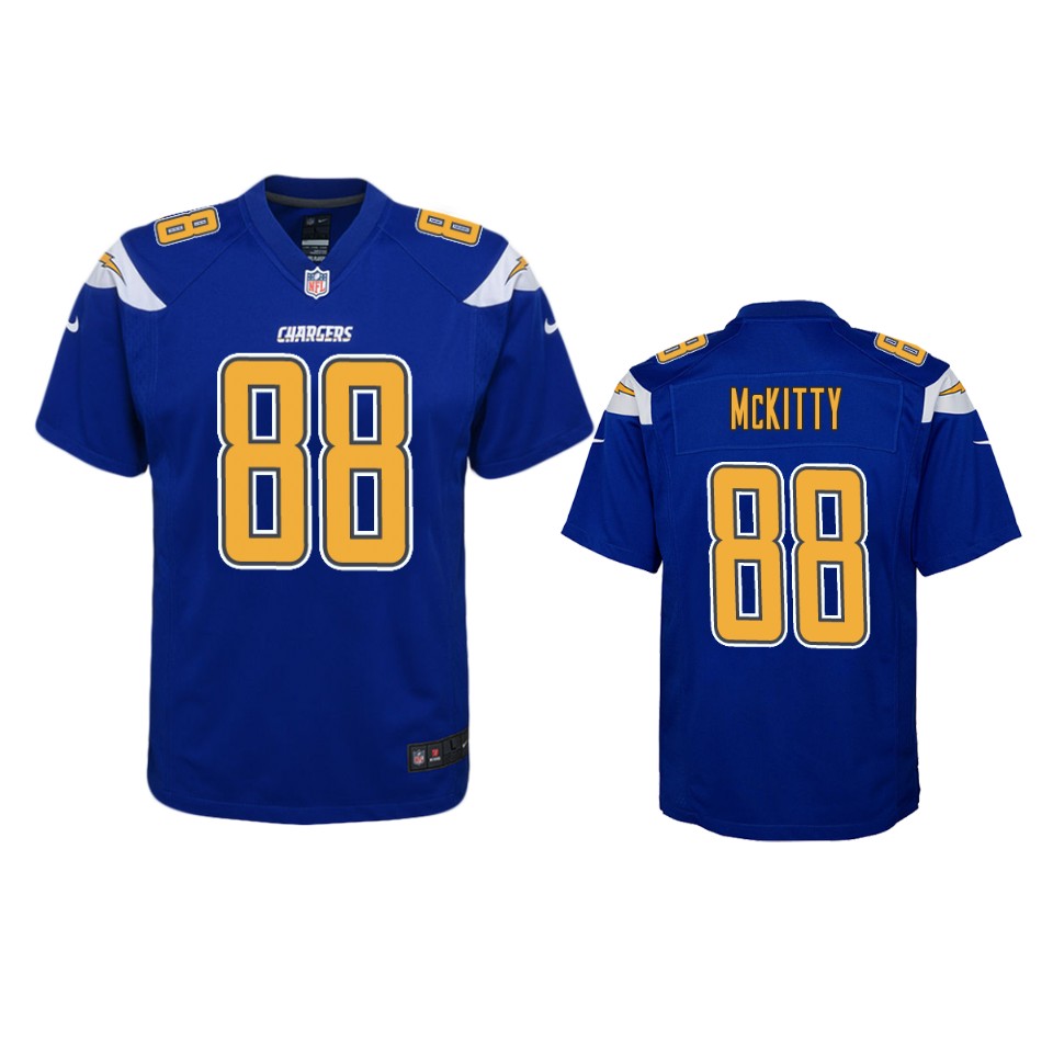 tre' mckitty chargers royal color rush game jersey