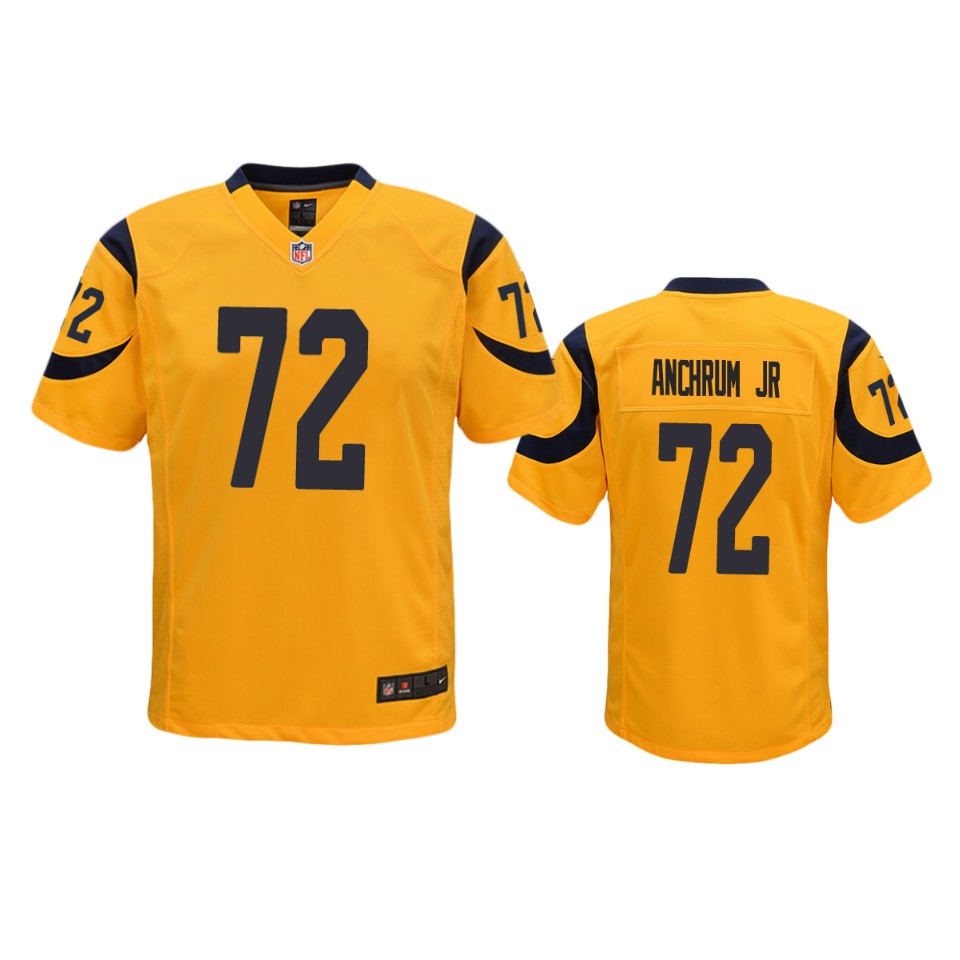 tremayne anchrum jr. rams gold color rush game jersey