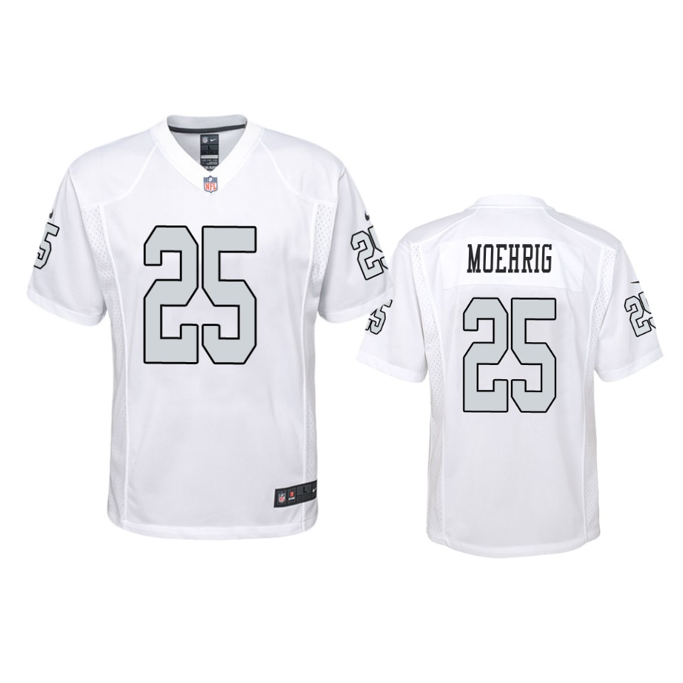 trevon moehrig raiders white color rush game jersey