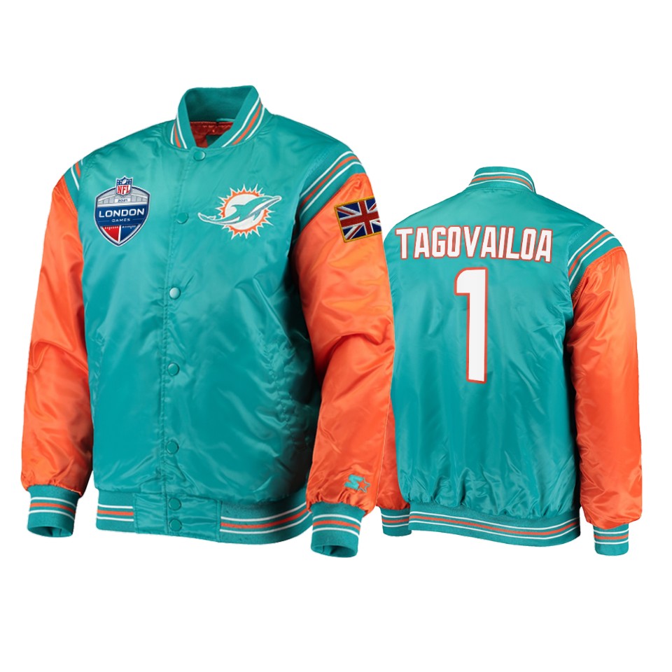 tua tagovailoa dolphins aqua 2021 london game jacket