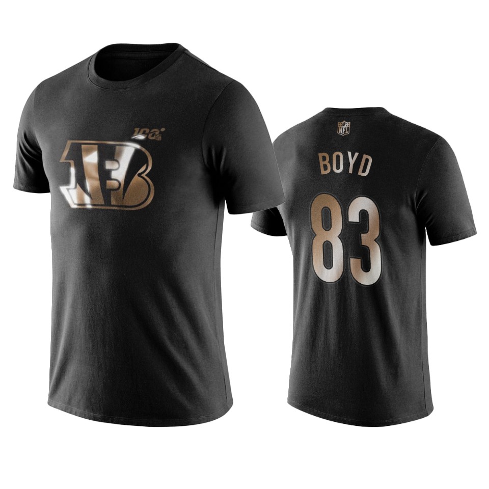 tyler boyd bengals black golden 100th season t shirt
