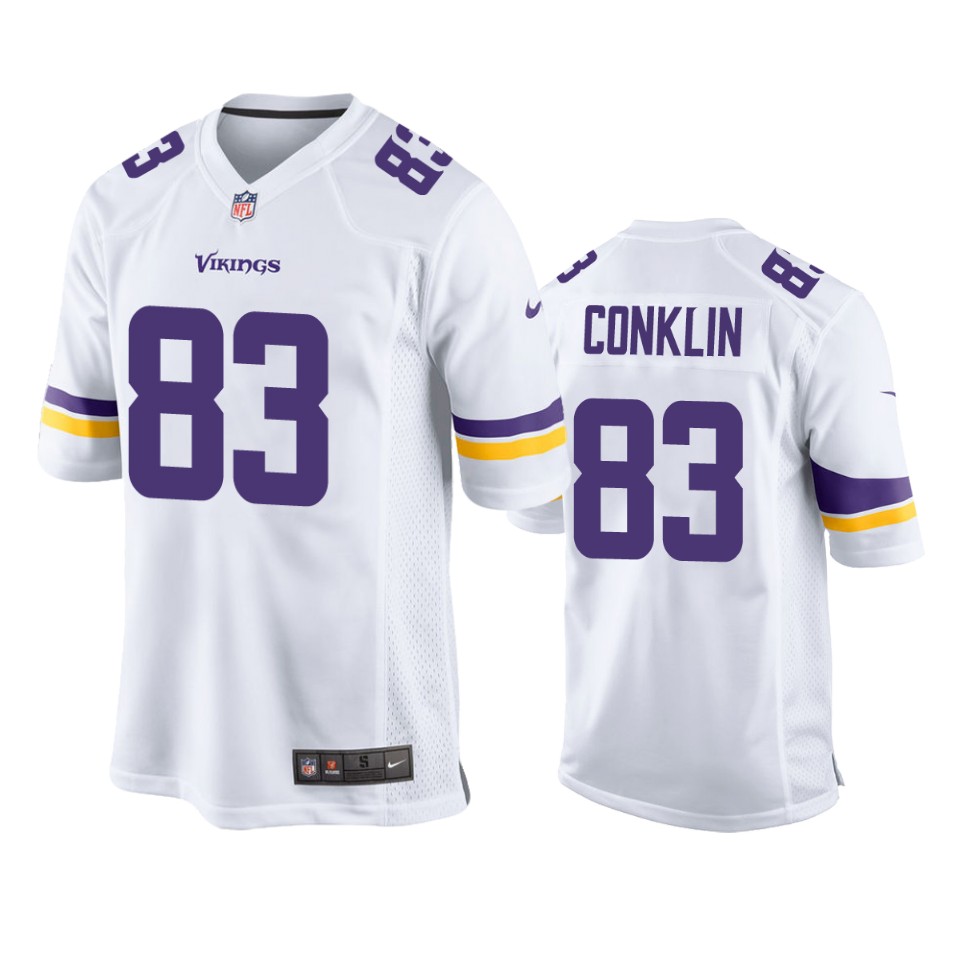 tyler conklin vikings white game jersey