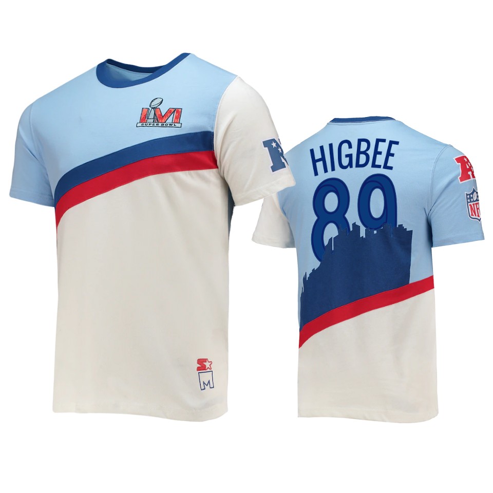 tyler higbee los angeles rams white super bowl lvi pacific t shirt