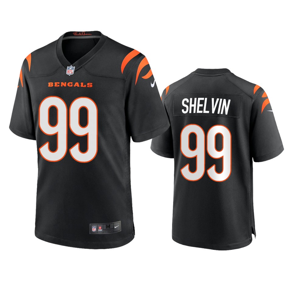 tyler shelvin bengals black game jersey