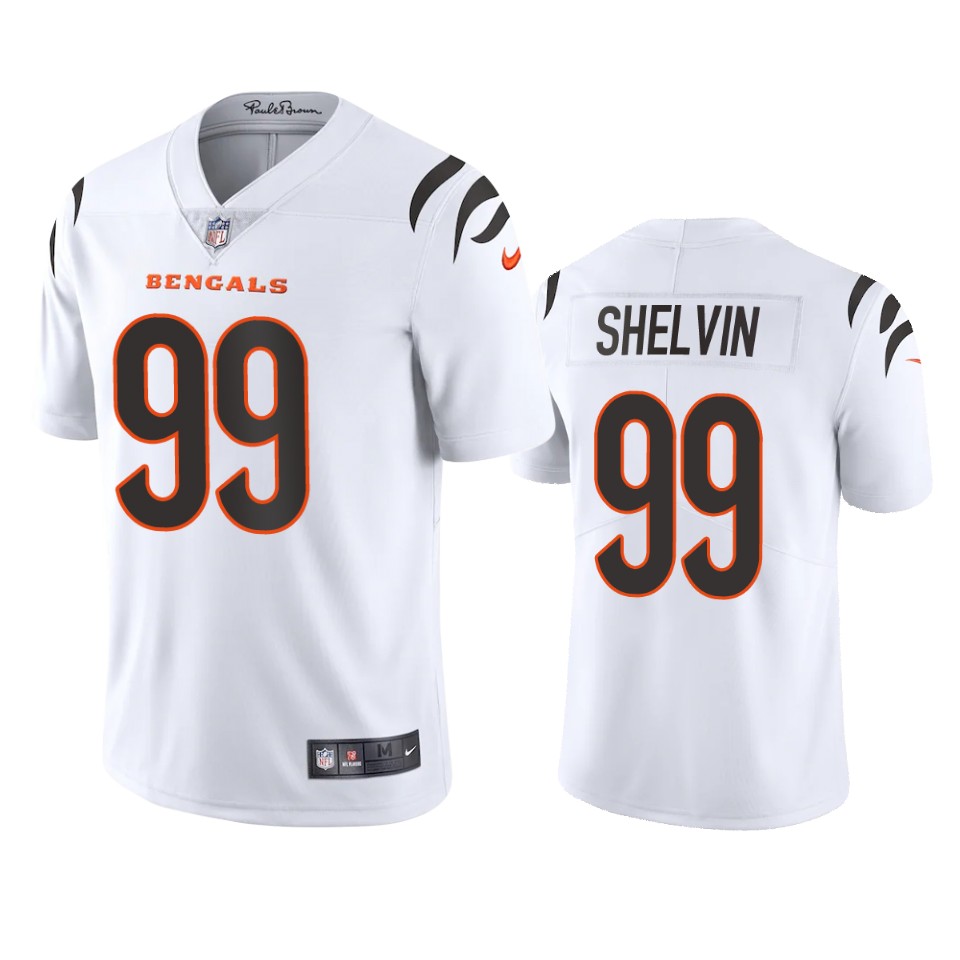tyler shelvin bengals white vapor jersey