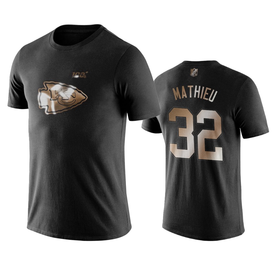 tyrann mathieu chiefs black golden 100th season t shirt