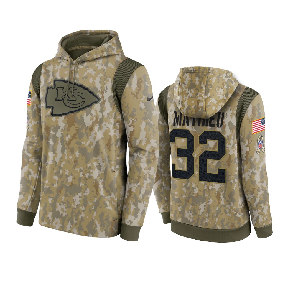 tyrann mathieu chiefs camo 2021 salute to service therma hoodie