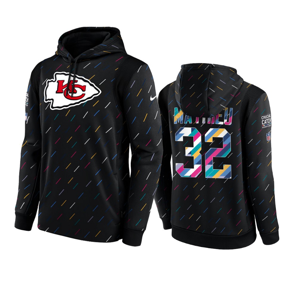 tyrann mathieu chiefs charcoal 2021 nfl crucial catch hoodie