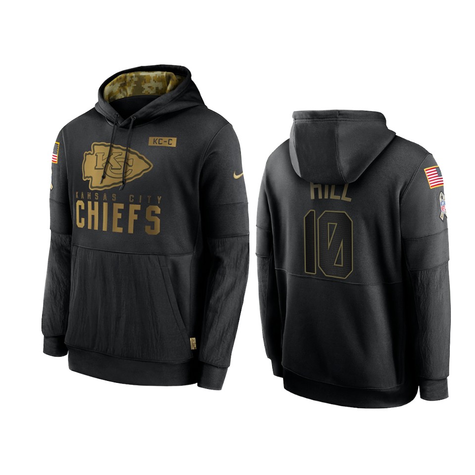 tyreek hill chiefs black 2020 salute to service sideline performance hoodie
