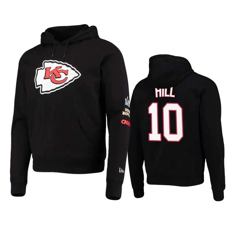 tyreek hill chiefs black super bowl champions hoodie