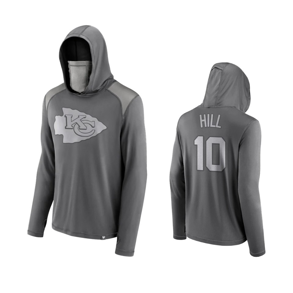 tyreek hill chiefs gray rally on transitional face covering hoodie