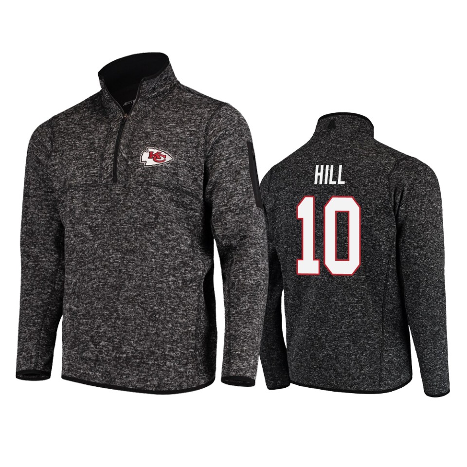 tyreek hill chiefs heather black fortune quarter zip jacket