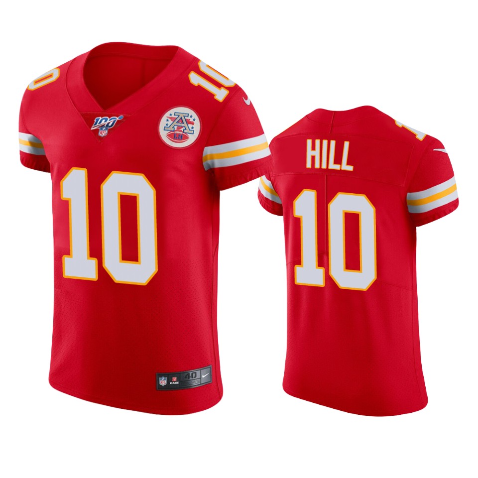tyreek hill chiefs red nfl 100 vapor elite jersey
